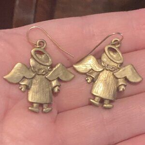 Cute Brass Angel Earrings